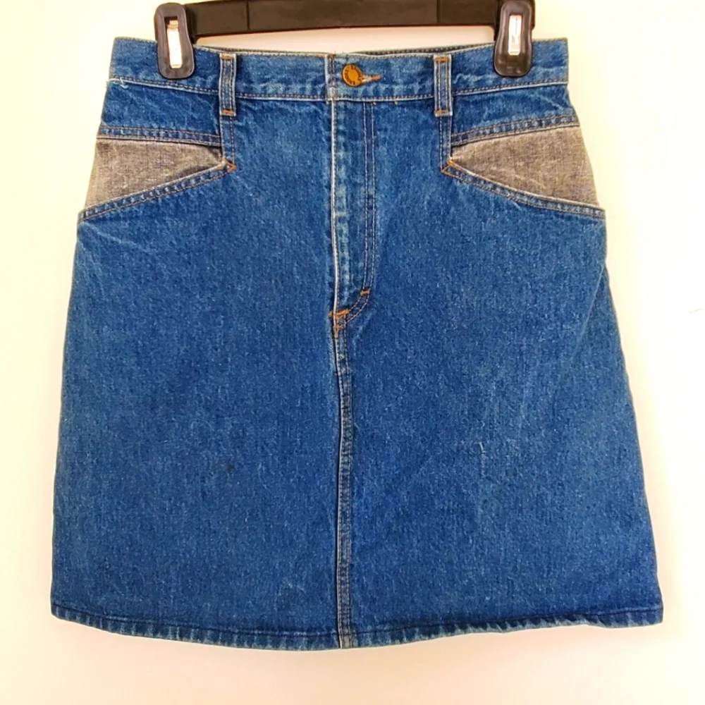 Vintage 80s denim mini skirt - Picture 1 of 11